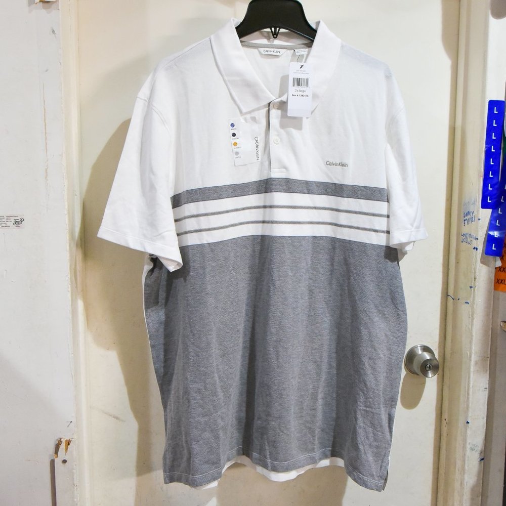 Calvin Klein Men performance polo  WHITE/GRAY‎
